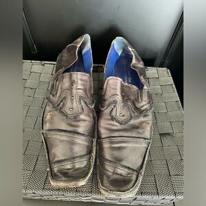 Men’s black leather Mark Nason loafer shoe 12